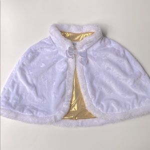 Disney Princess White Faux Fur Cape Size 5-6